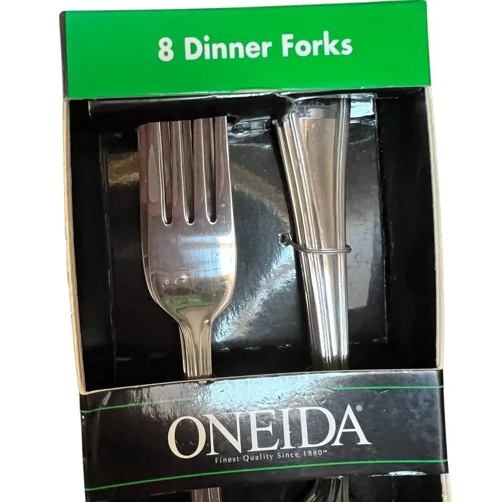 NEW ONEIDA TRESS SET OF 8 Stainless Flatware DINNER FORKS NEW In Box FAST SHIP